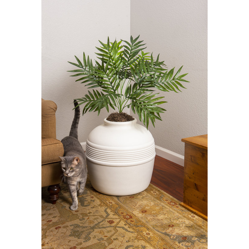 Tucker Murphy Pet™ Covered Hidden Cat Litter Box With Decorative Planter Stone Gray & Reviews
